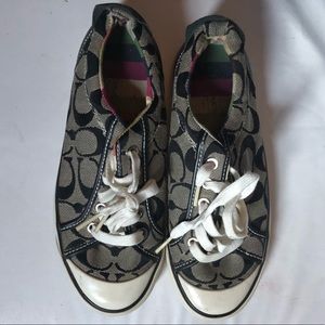 Black and grey classic Coach sneakers. Size 6. Worn with some life left. No box.